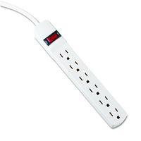 Innovera IVR 73306 Six-Outlet Power Strip, 6' Cord, 1-3/16" Height, 1-15/16" Width,10-3/16" Length, Plastic, Ivory