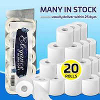 White Silky & Smooth Soft Professional Series Premium 4-Ply Toilet Paper, Home Kitchen Toilet Tissue, Soft, Strong and Highly Absorbent Hand Towels for Daily Use (20 Rolls)
