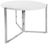 SpaceMaster Radiant Circular Folding Table Transforming Tablw, Glossy White
