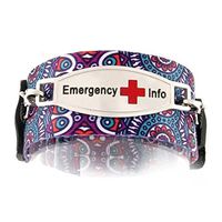 Women's Medical Alert ID Bracelet | Easy On and Off with Adjustable Hoop-and-Loop Closure | Free Engraving Included | Universal, Medalion - Size 6" - 6.5"