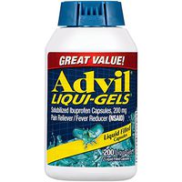 Advil Liqui-Gels Pain Reliever and Fever Reducer, Solubilized Ibuprofen 200mg, 200 Count, Liquid Fast Pain Relief