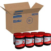 WypAll 58310 Heavy-Duty Waterless Cleaning Wipes, 12 x 9 1/2, Green-White, 50 per Canister (Case of 8)