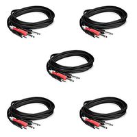 Hosa CMP-159 3.5 mm TRS to Dual 1/4" TS Stereo Breakout Cable, 9 Feet (5-Pack)