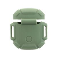 GBSELL ACC Leather Case Cover Protective Shell Skin Travel Storage with Keychain for Airpods (# Army Green)