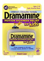 Dramamine Motion Sickness Relief for Kids | Chewable Grape | 8 Count | 2 Pack