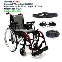 Karman Ultra Lightweight Ergonomic Wheelchair S-Ergo305Q16RS - Quick Release Wheels, Frame Color Rose Red, Seat Size 16" X 17", Factory Adjustable Seat Height & FREE OPC™ Wheelchair Seatbelt!