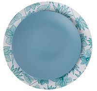 Trendables 40 - Pack Combo Premium Disposable Plastic Plates, Food Grade Elegant Hard Plastic Dinner Plates - Bella Design Includes: 20 x 10.25" Dinner Plates & 20 x 8" Salad/Desset Plates