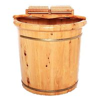ANHPI Foot Bath Barrel Wooden Foot Basin Health Massage Insulation Cedar Foot Tub (41 40cm),OneColor