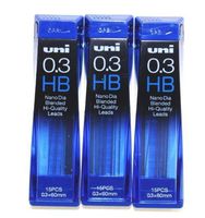 Strength & Deep & Smooth -Uni-ball Extra Fine Diamond Infused Pencil Leads, 0.3 Mm-hb-nano Dia 15 Leads X 3 Pack/total 45 Leads