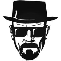 Breaking Bad Heisenberg Cool Face - Vinyl - 5.5 Inches Tall (Color: Black) Decal Laptop Tablet Skateboard Car Windows Stickers