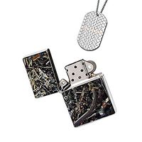 New Vibe Silver Flip Top Lighter - Rifle Shotgun Pistol Semi Automatic Weapons