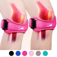 Achiou 2 Pack Patellar Tendon Support Strap, Knee Pain Relief with Silicone Adjustable Knee Band, Brace Stabilizer for Gym, Running, Hiking, Weight Lifting, Basketball, Volleyball