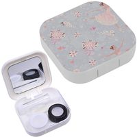 Portable Contact Lens Case Box Travel Kit Mirror + Bottle + Tweezers Container Holder [ Floral Dancing Ballerinas ]