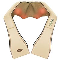 Naipo Neck and Shoulder Shiatsu Kneading Massager with Heat - Deep Tissue 3D electric Massage Pillow, Office, Home, Car, Beige