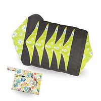 Bamboo Reusable Sanitary Pads by SPEQUIX | 6 Pack Washable Sanitary Napkins Cloth Menstrual Pads Large and Medium Size Suits w/ 1 Charcoal Absobancy Layer (Daisy)