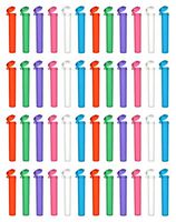 EZtube Assorted 3.7" Inches Hinged Cap Joint Blunt Doob Tube Holder Waterproof Airtight Smell Proof Odor Sealing Container (48 Pack)