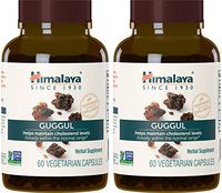 Himalaya Guggul, High Cholesterol Lowering Products, Equivalent to 4,698mg of Guggul Powder for Healthy Cholesterol and Triglyceride Levels, 60 Capsules, 750 mg (2 PACK)
