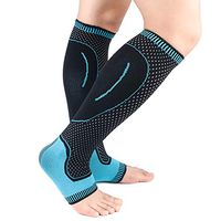 Bozview Compression Tube Sock - Best Stockings for Running, Medical, Athletic, Edema, Travel (L, Black+Blue)