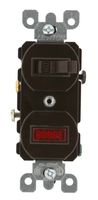 Leviton 5226 15 Amp, 120 Volt, Duplex Style Single-Pole, Neon Pilot AC Combination Switch, Commercial Grade, Brown
