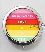 BlackKey All You Need is Love and a Dog 3-Compartment Decorative Pocket Gift Box Case Organizer for Pill, Color 1 -570