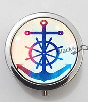 BlackKey Beautiful Anchor 3-Compartment Decorative Pocket Gift Box Case Organizer for Pill, Color 1 -1647