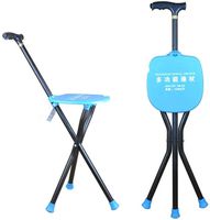 Standard Walkers Walking Aid Walking Stick Elderly Folding Portable Walking Stick Stool, Outdoor Three-Legged Walker, Non-Slip Walking Stick Walking Frames