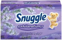 Snuggle Exhilarations White Lavendar & Sandalwood Twist Fabric Sheets, Purple, 105-Sheet Box (Pack of 6)
