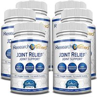 Research Verified Joint Relief - 100% Natural Glucosamine, MSM and Turmeric, Boswellia + Vitamins for Pain Relief and Joint Support - 6 Bottles (6 Months Supply)