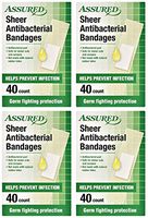 Sheer Antibacterial Bandages, Latex-Free, 160-count