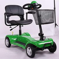 Szeao Lightweight Foldable Power Wheelchair, with Reclinable Backrest and Dual Powerful Motor Portable Transit Travel for Disabled and Elderly Mobility,Green