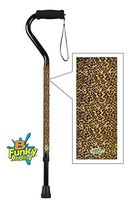 Walking Cane Offset Foam Handle Aluminum Adjustable with Leopard Print Design Men or Women