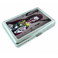 Evil Clown Horror Scary S15 Silver Cigarette Case Metal Wallet Id Holder 4" X 2.75" RFID Protection