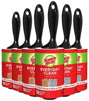 Scotch Brite Lint Rollers, Sticky Adhesive Removes Lint and Dust Anywhere, Great Uses for Clothes, Pet Hair Removal, Furniture, Couches, Great Refill Value Jumbo Size 100 Sheets (Pack of 6)