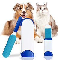 Boomight Pet Hair Remover Brush,Double Sided Hair Removal Tool, Integrated Handle Design with A Self-Cleaning Base, Removing Lint Dust in Clothes and Furniture, Hair Removal Brush Reusable (Blue)