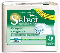 Select Ultra-thin Underpads, Changing Pads, 22.5x30 in., Cs/150 (5/30s)