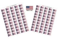 Made in USA! 100 Ohio 1.5" x 1" Self Adhesive State Flag Stickers, Two Sheets of 50, 100 Ohio Sticker Flags Total
