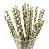 Homeford Firefly Imports Chevron Paper Straws, 7-3/4-Inch, 25-Pack, Willow, 7-3/4"