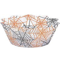 Creative Converting 12-Count Fluted Plastic Bowls, Spiderwebs