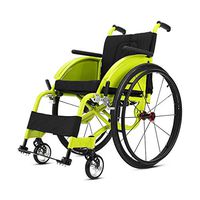 A-MUZI Sports and Leisure Wheelchairs, Elderly Travel on The Aircraft Portable Wheelchair, Wheelchair with Shock Absorbers, Suitable for The Elderly Disabled,Green