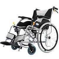 Atten Lightweight Transport Chair, Portable Folding Travel Wheelchair, Aluminum Alloy Chair with Locking Hand Brakes, Easy Transfer