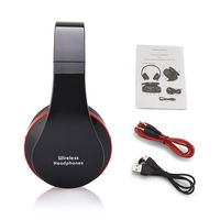 Professional Foldable Bluetooth Headphone Wireless Headset For DVD MP3, Black & Red