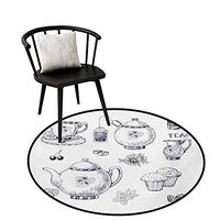 RUGSMAT Non-Slip Area Rug Pad Round,Pastel Chevrons Peru Zigzag Lines in Green Toned Geometric Contemporary,Protect Floors While Securing Rug Making Vacuuming Diameter-31 Inch Dark Green Mint Green