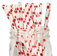 Just Artifacts Polka Dot Paper Straw 25pcs Red Brand