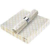 DISPOSABLE QUILTED LUNCHEON NAPKINS | European Made | for Upscale Wedding and Dining | 16 pc | Ivory