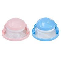 aliveGOT 2Pcs Washing Machine Handy Lint Trap Debris Filter Mesh Pouch Dog Cat Pet Fur Remover Hair Catcher (Pink, Blue)