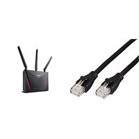 ASUS AC2900 WiFi Dual-Band Gigabit Wireless Router with 1.8GHz Dual-core Processor and AiProtection Network Security & AmazonBasics RJ45 Cat-6 Ethernet Patch Internet Cable - 5 Feet (1.5 Meters)