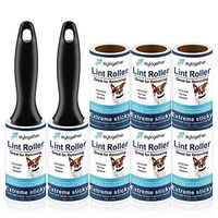 Lint Rollers for Pet Hair, Clothes, Furniture, Carpet, Couch, Extra Sticky Lint Remover, Travel Size Cat Dog Hair Lint Roll, 2 Handles+8 Roller Refills Pack, 64 Sheets/Roller (512 Sheets Total)