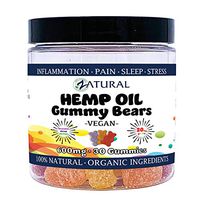 600mg Hemp Vegan Gummy Bears - 100% All Natural Vegan Gummies - 20mg Hemp Seed Oil per Gummy (30 Vegan Gummies)