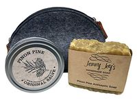 Pinon Pine Drawing Salve 4 oz & Pinon Pine Soap Natural Hand & Body Skincare of The Southwest. Uses: Psoriasis, Eczema, Beard, Drawing Salve, Abrasions & Dry Skin Gift Set Bundle by Jenny Joy's Soap
