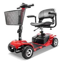 Furgle 4 Wheels Electric Scooter for Adults Power Mobility Scooter Heavy Duty Seniors Travel Scooter (Black & Red) …